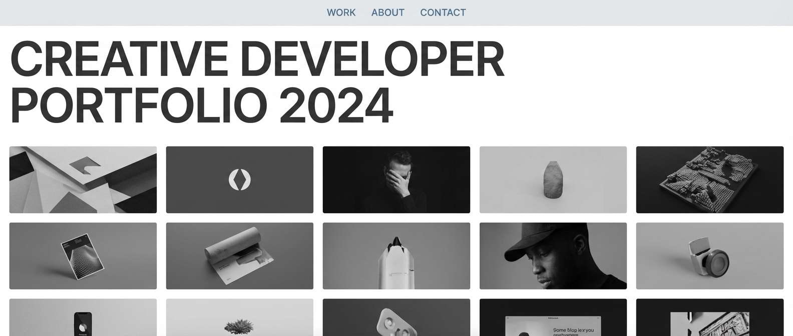 minimal portfolio layout