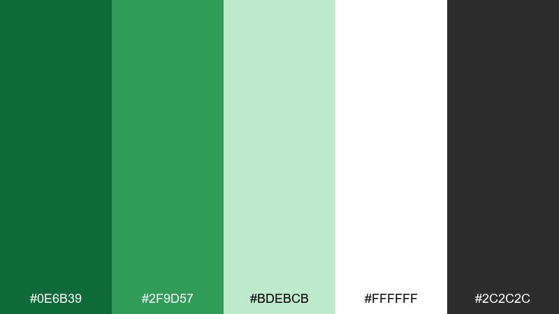 minimal poster green shamrock color palette with hex codes