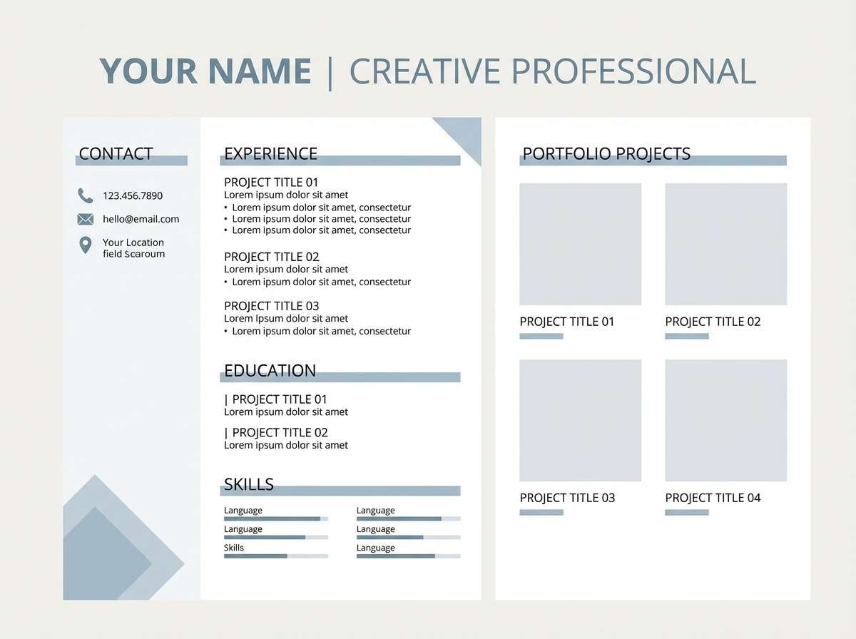 minimal resume layout
