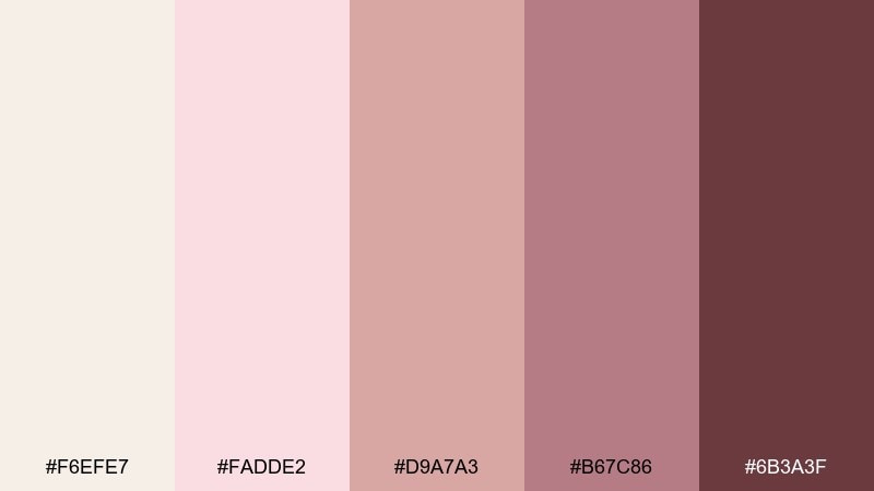 minimal rosé grid color palette with hex codes