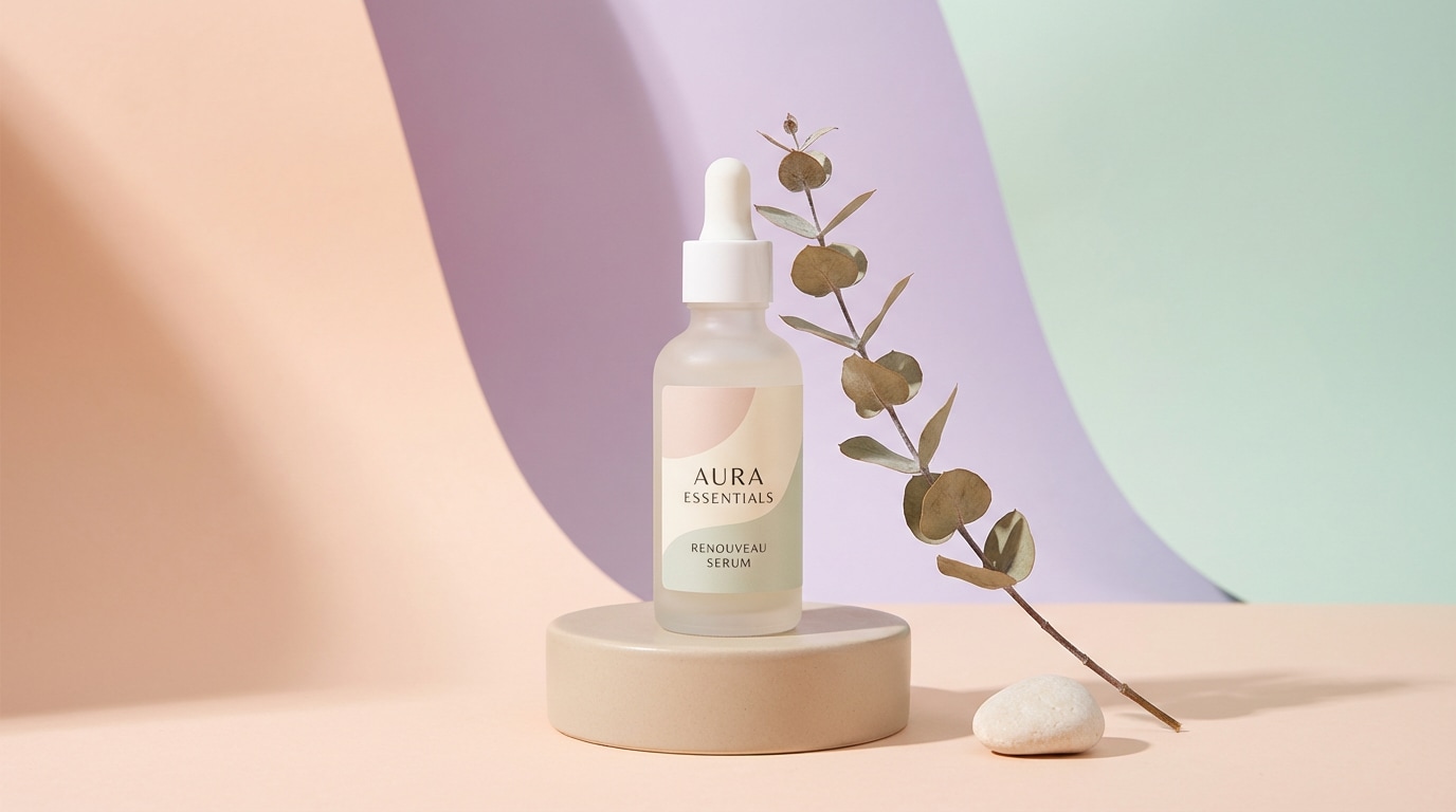 minimal skincare ad visual