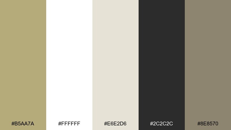 minimal studio color palette with hex codes