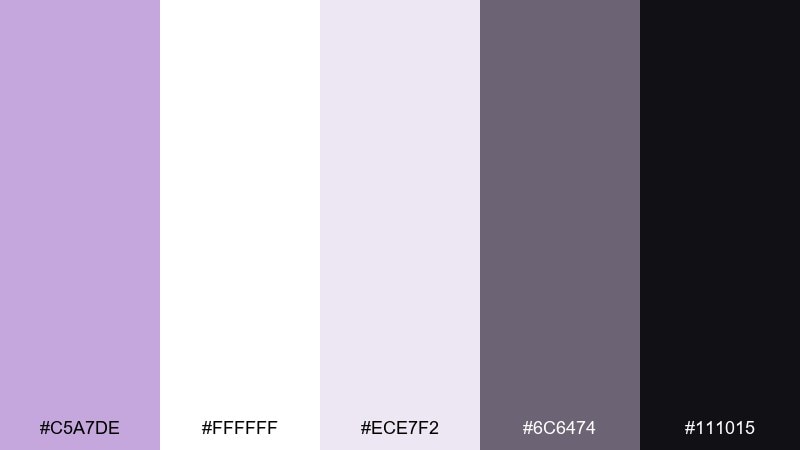 minimal studio wisteria color palette with hex codes