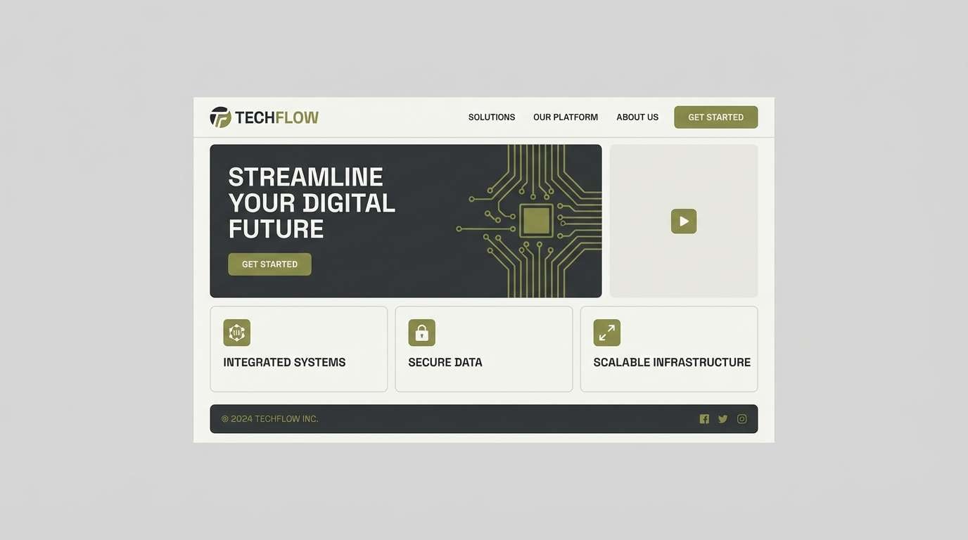 minimal tech homepage