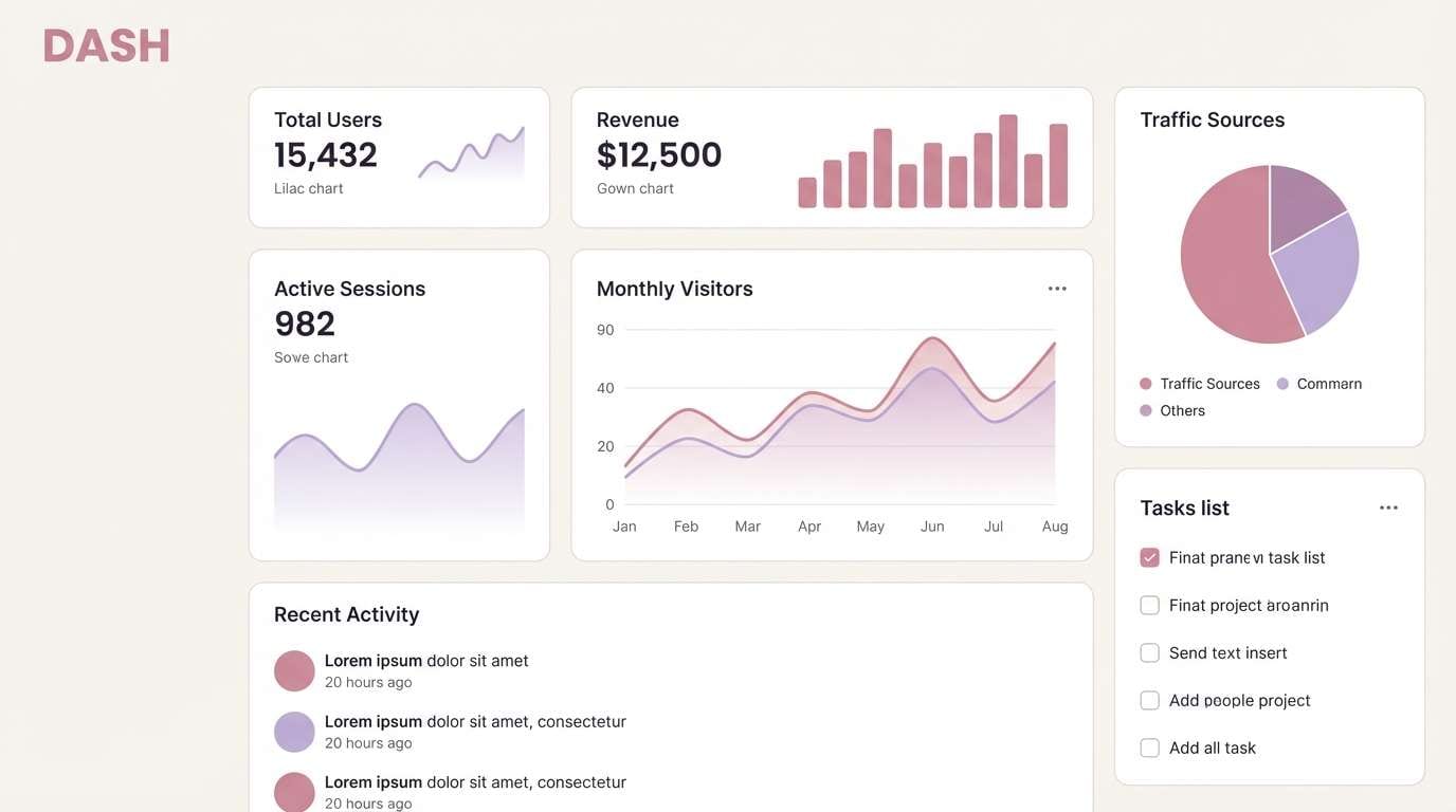 minimal ui dashboard mockup