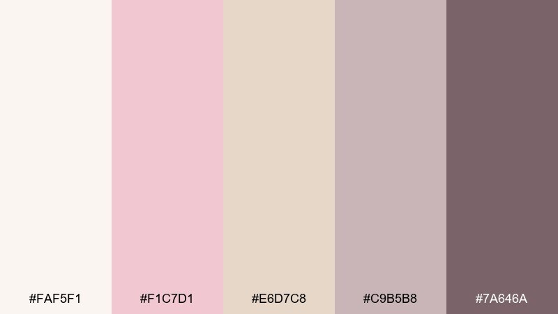 minimal ui nude pink color palette with hex codes