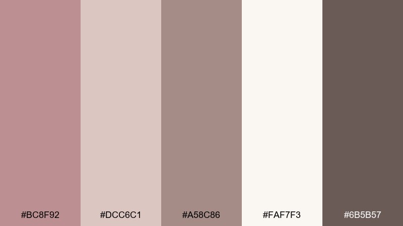 minimal warm studio rose taupe color palette with hex codes