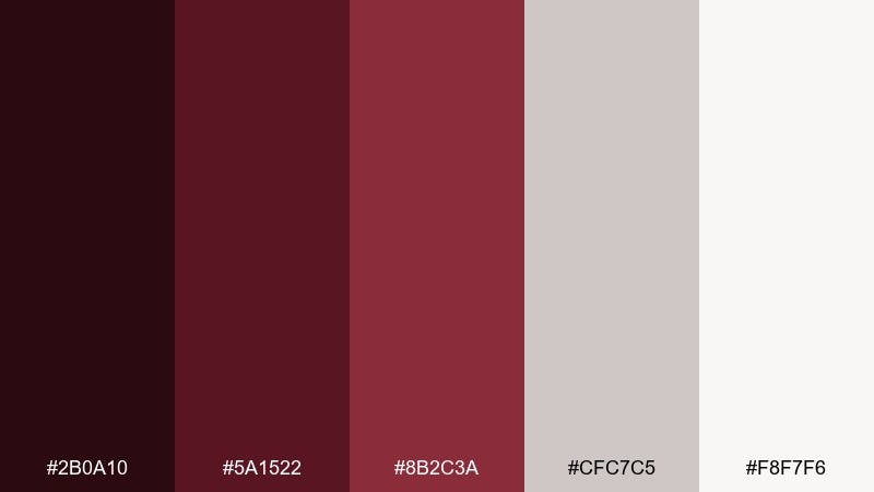 minimal wine and stone dark red wine color palette with hex codes