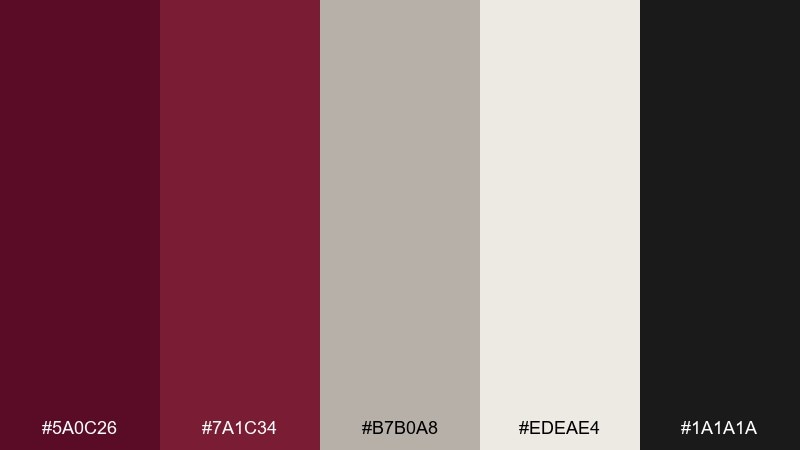 minimal wine color palette with hex codes