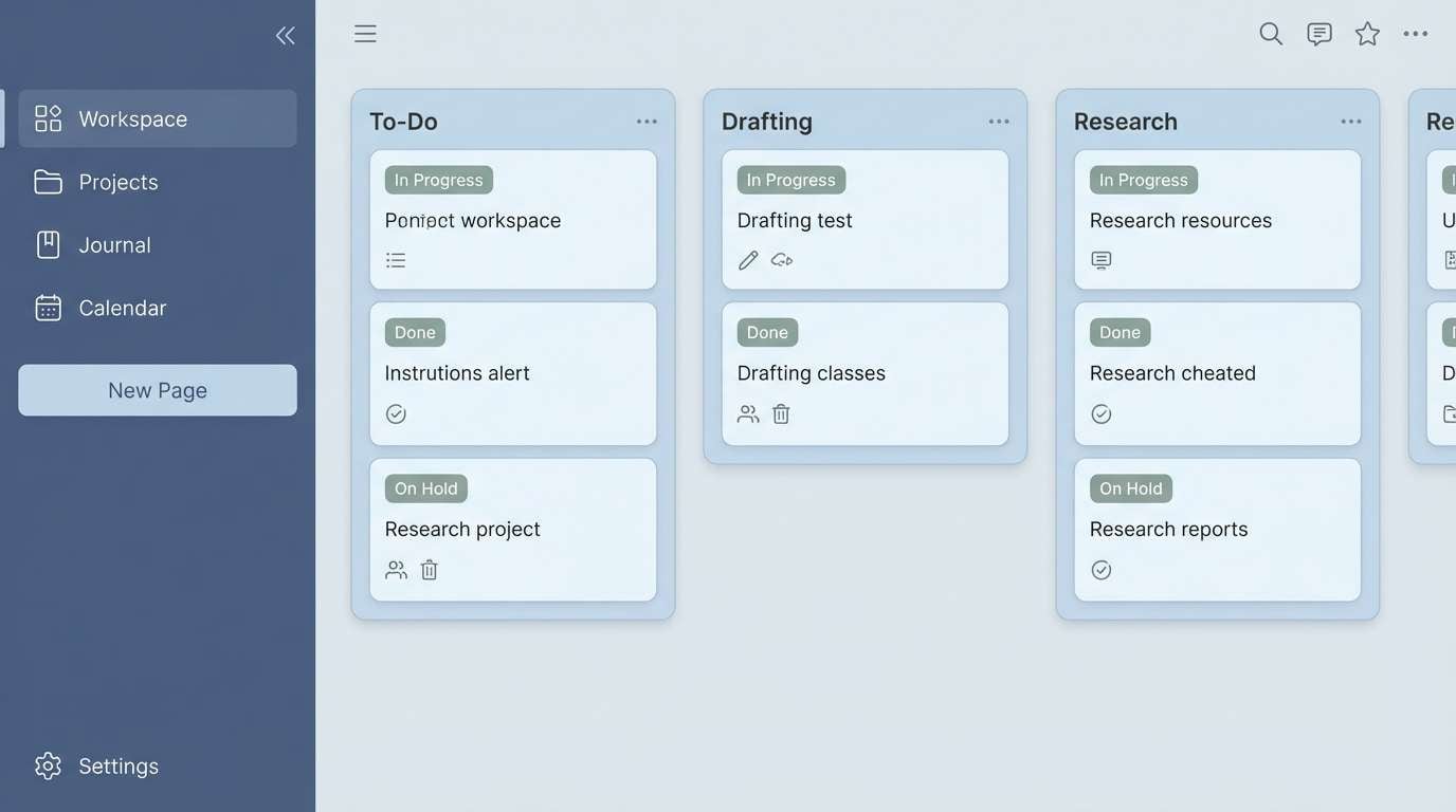 minimal workspace ui