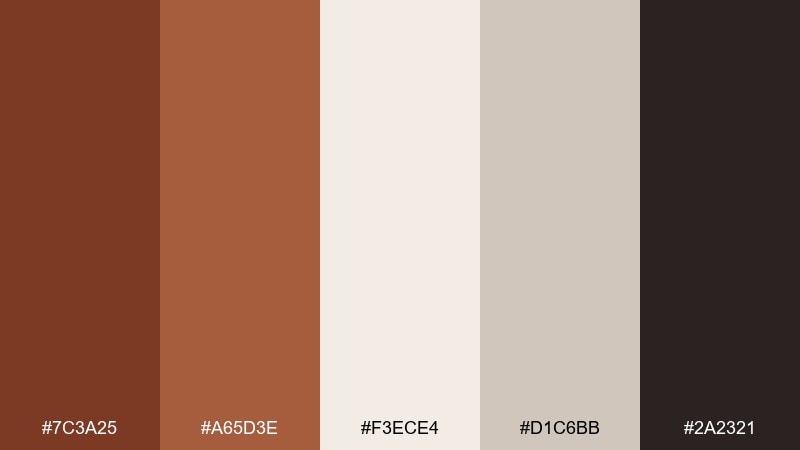 minimalist adobe russet color palette with hex codes