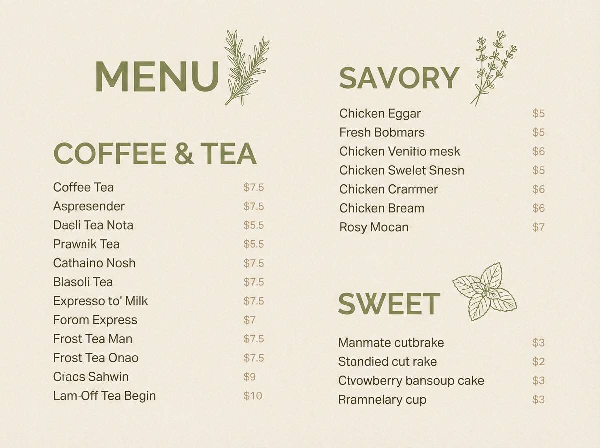 olive cafe menu