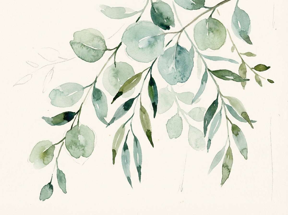 eucalyptus watercolor illustration