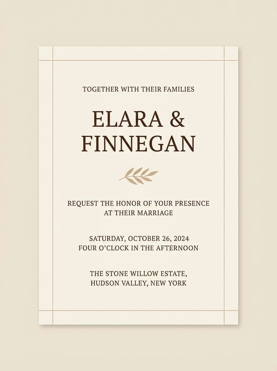 warm wedding invitation design