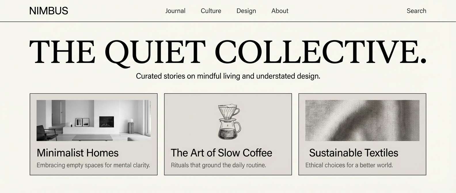 editorial website header