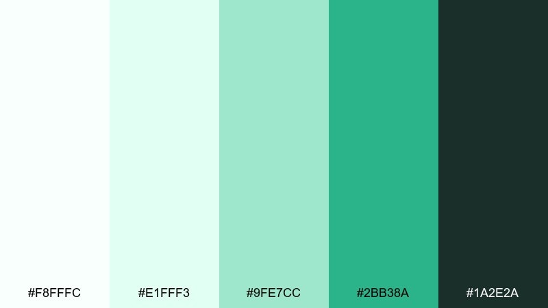 minimalist mint pharmacy blue color palette with hex codes