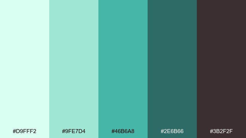 mint chip ice cream color palette with hex codes
