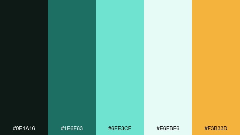 mint circuit modern color palette with hex codes