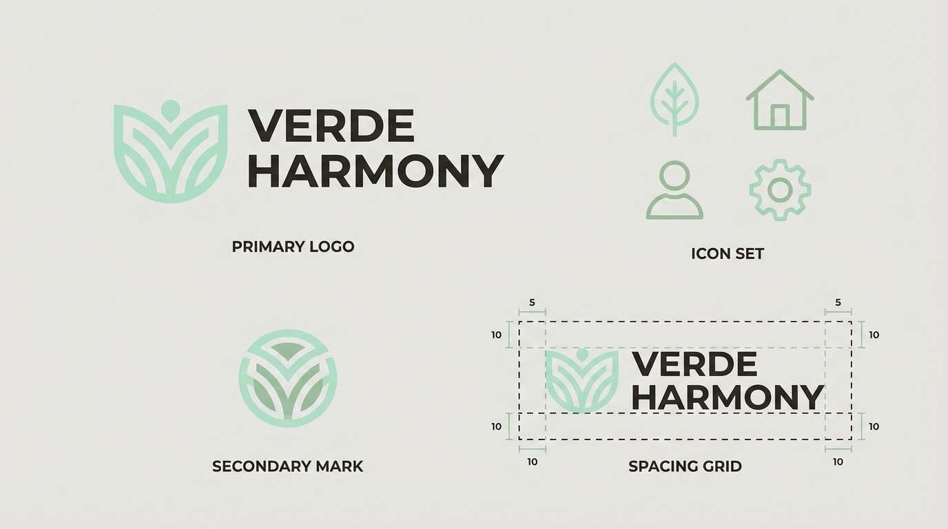 eco startup logo system