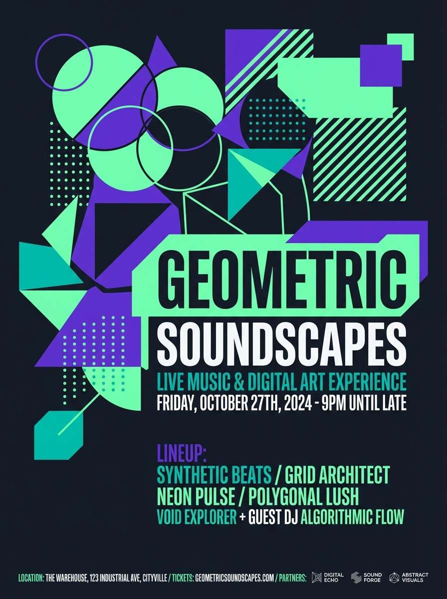 neon music event poster