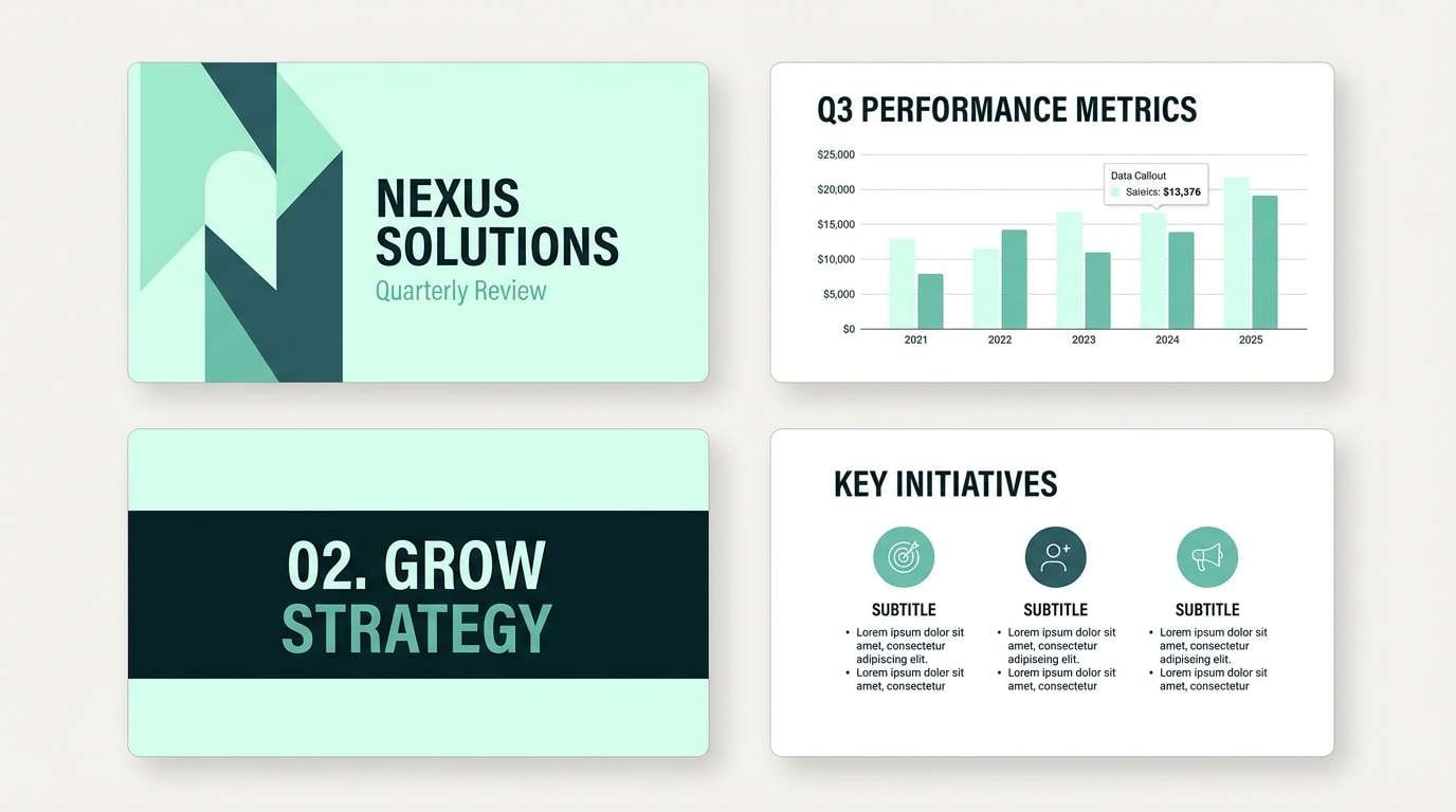 mint presentation slide template