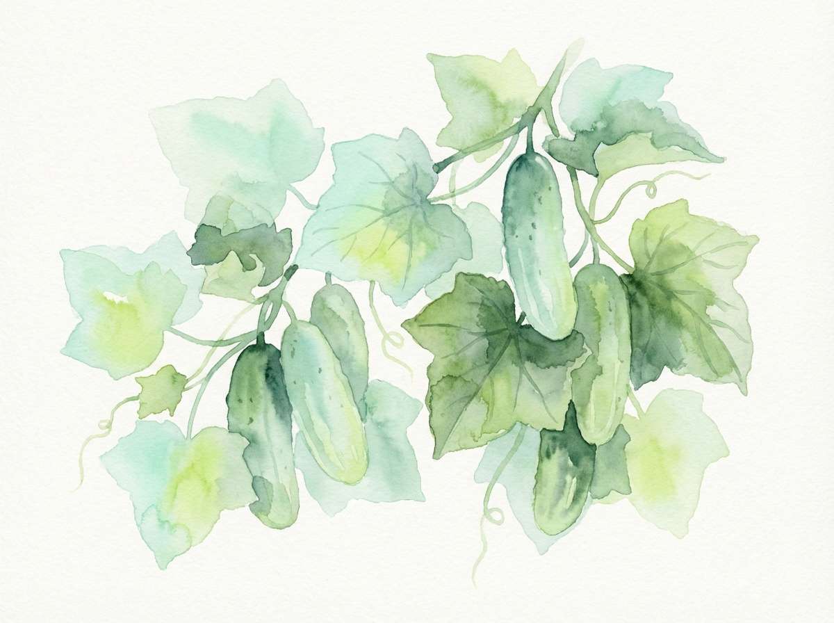 cucumber botanical illustration