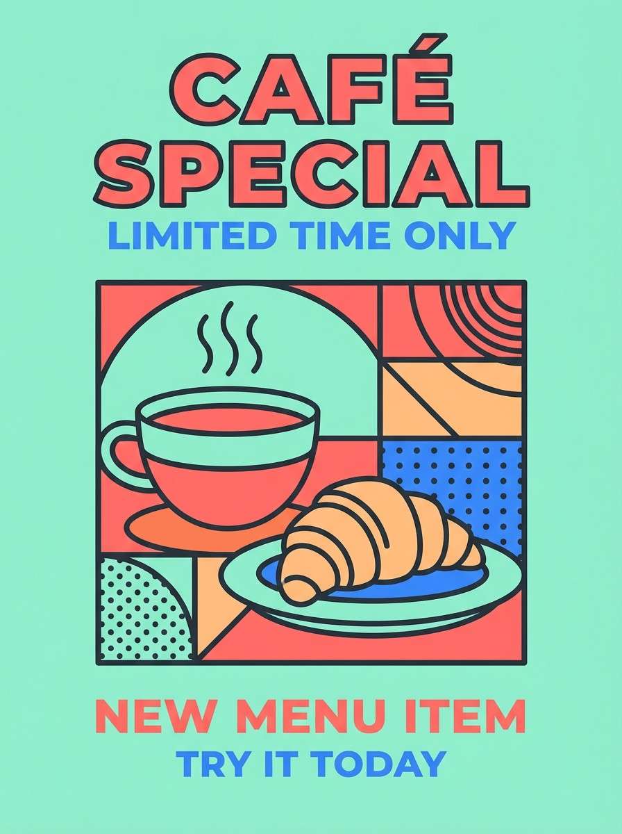 retro cafe poster design