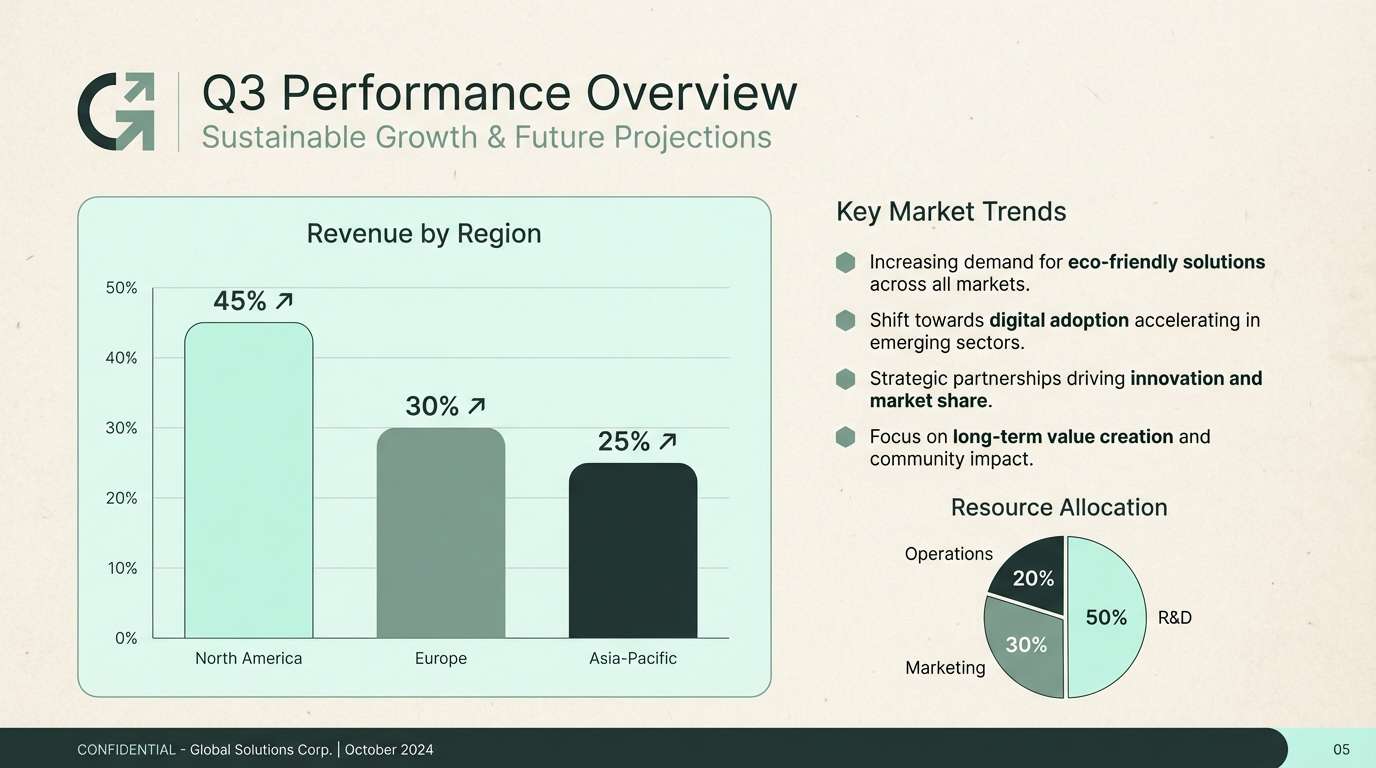 corporate slide in mint sage