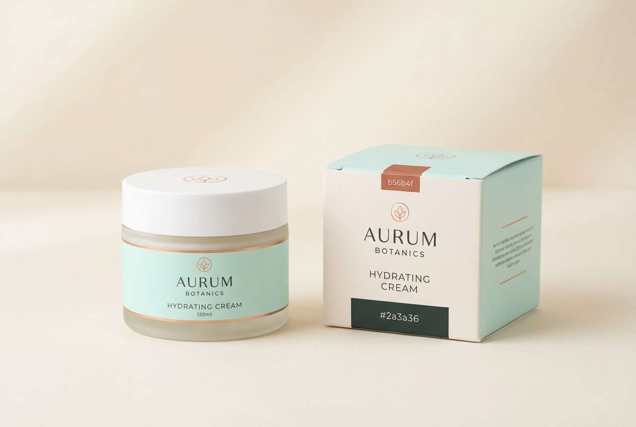 mint copper skincare packaging