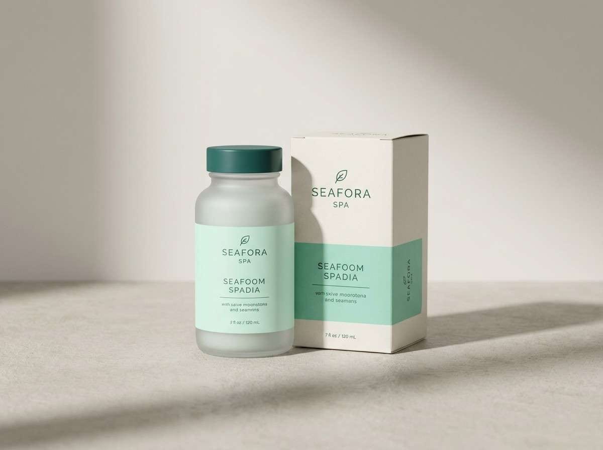 spa packaging in soft mint