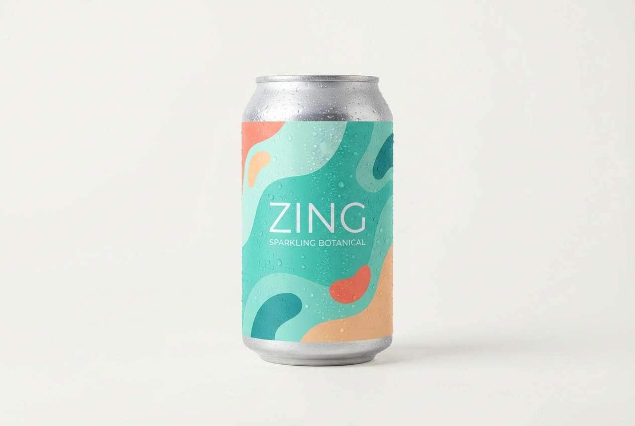 mint coral beverage ad