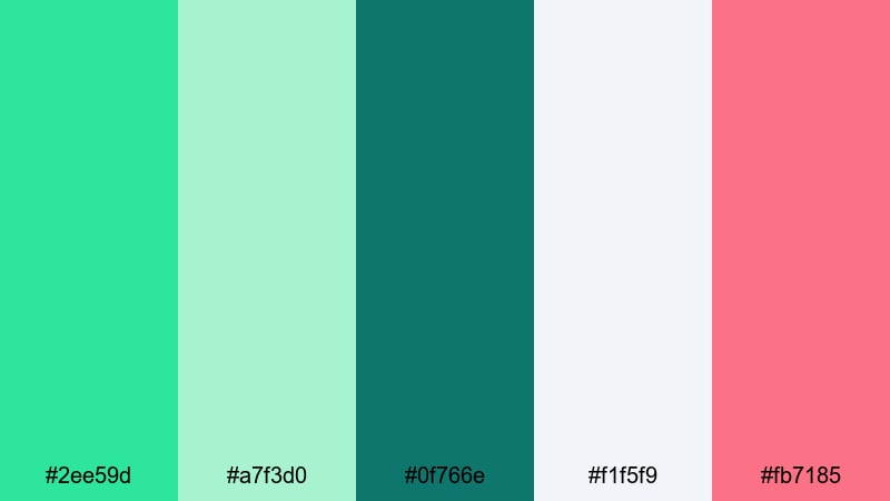mint meadow color palette with hex codes