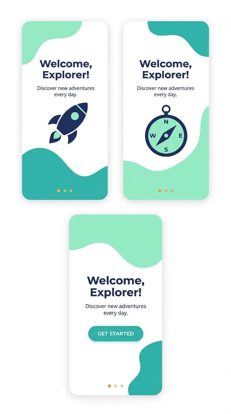 mint and gold onboarding ui