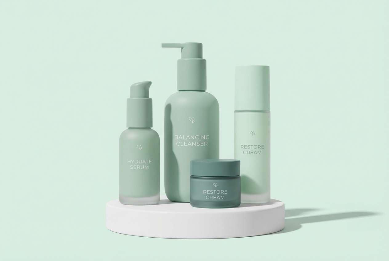 mint skincare packaging