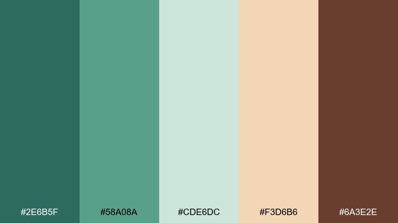 minted copper accent green copper color palette with hex codes