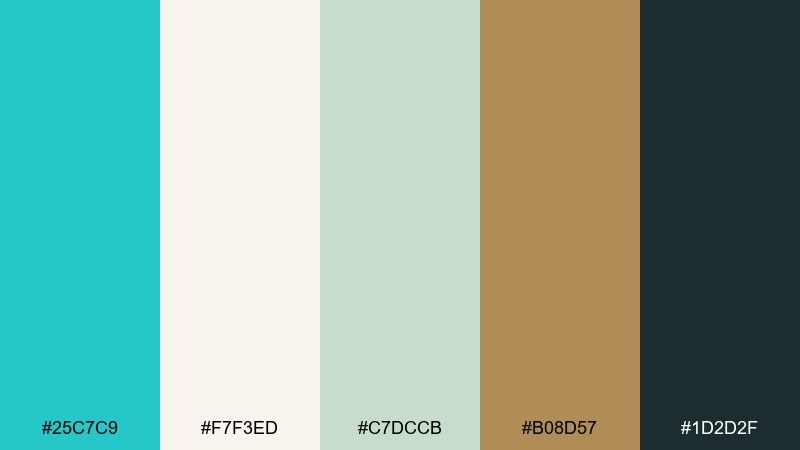 minted linen color palette with hex codes