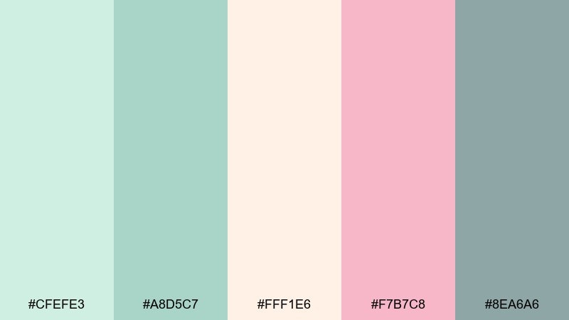 minted lullaby baby shower color palette with hex codes