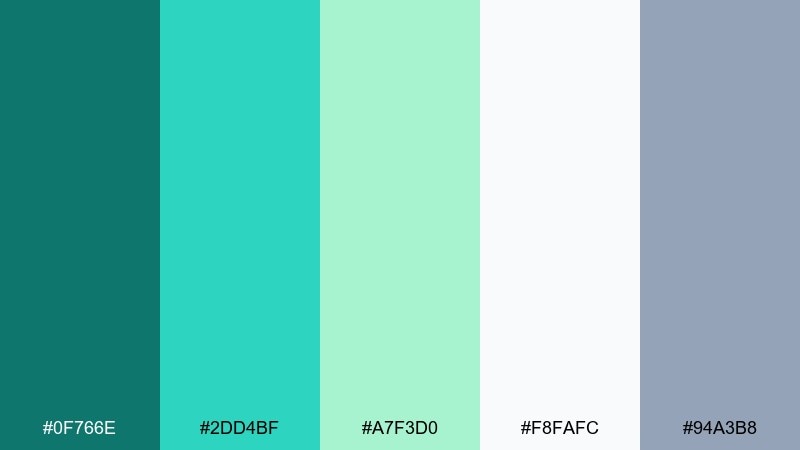 minted marble color palette with hex codes