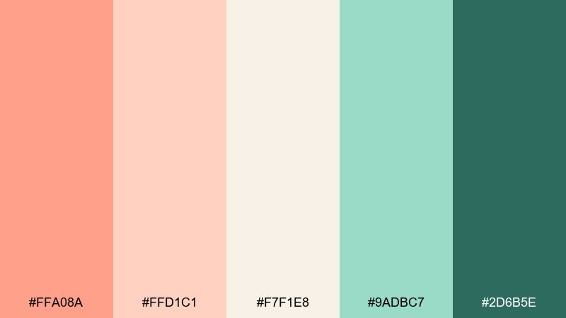minted melon melon color palette with hex codes