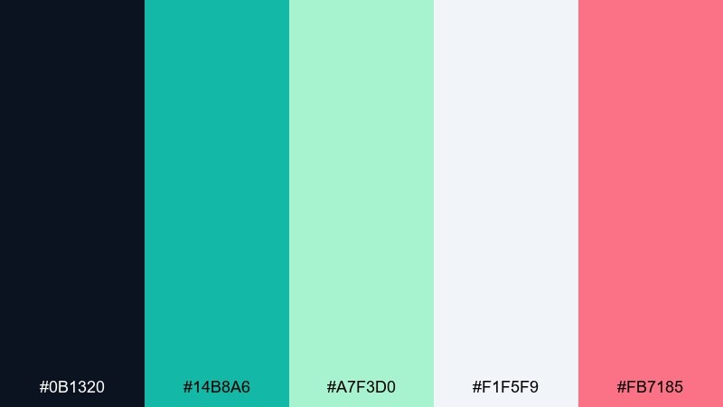 minty chalkboard infographic color palette with hex codes
