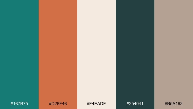 misted canyon teal rust color palette with hex codes