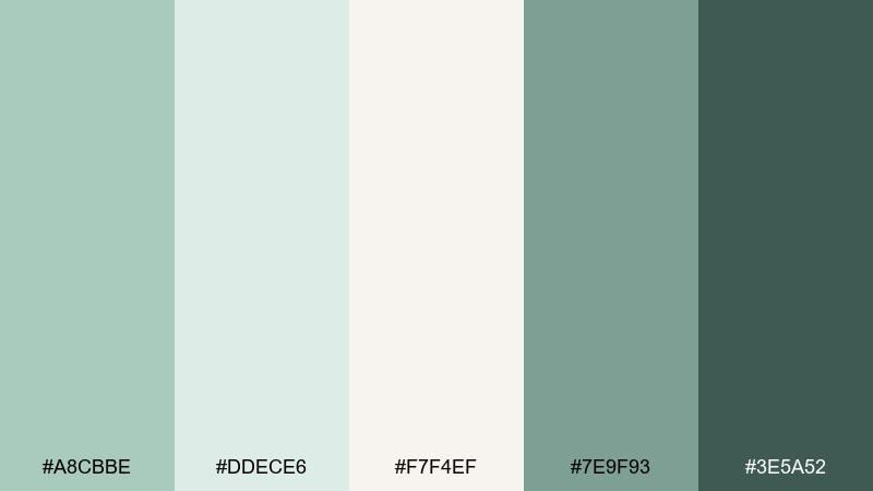 misty ceramic celadon color palette with hex codes