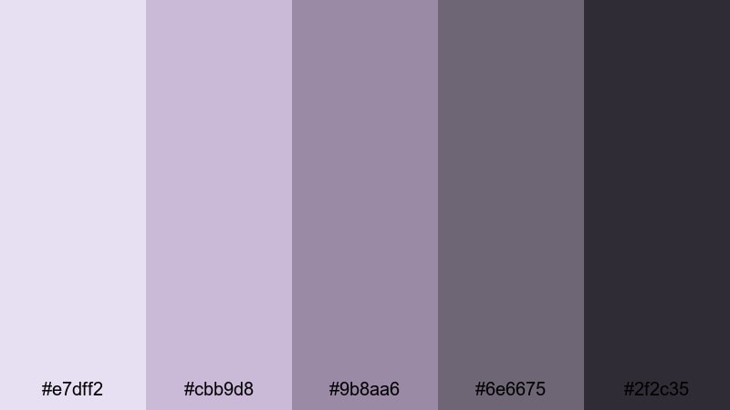 misty lilac granite color palette with hex codes