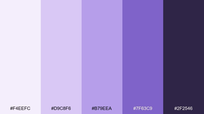 misty lilac iris color palette with hex codes