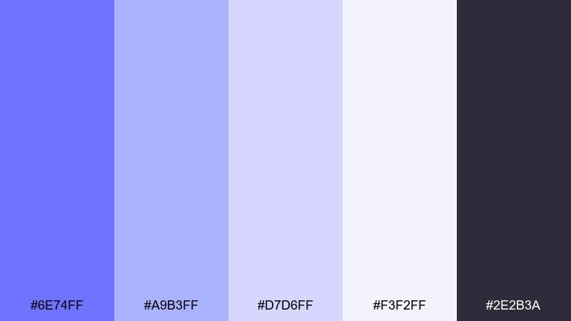 misty periwinkle blue lavender color palette with hex codes