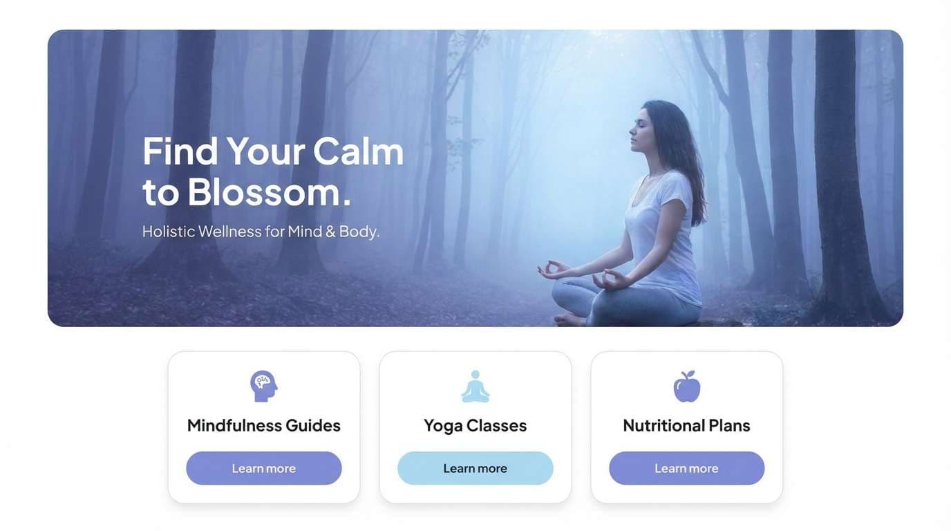 calm wellness website ui