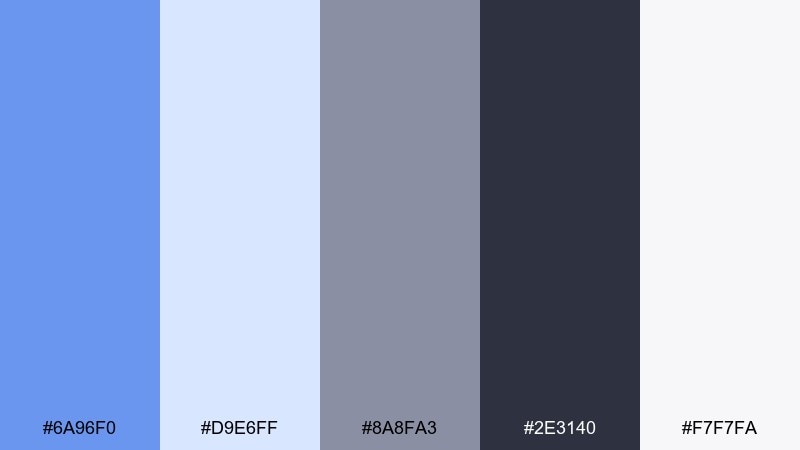 misty studio blue color palette with hex codes