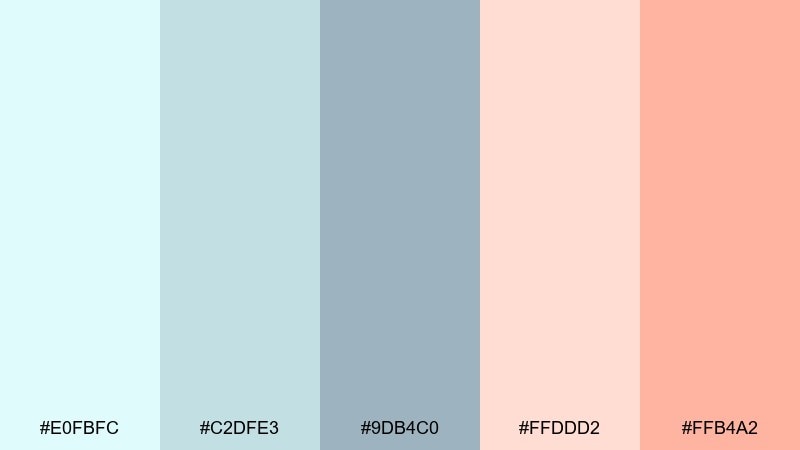 misty summit color palette with hex codes