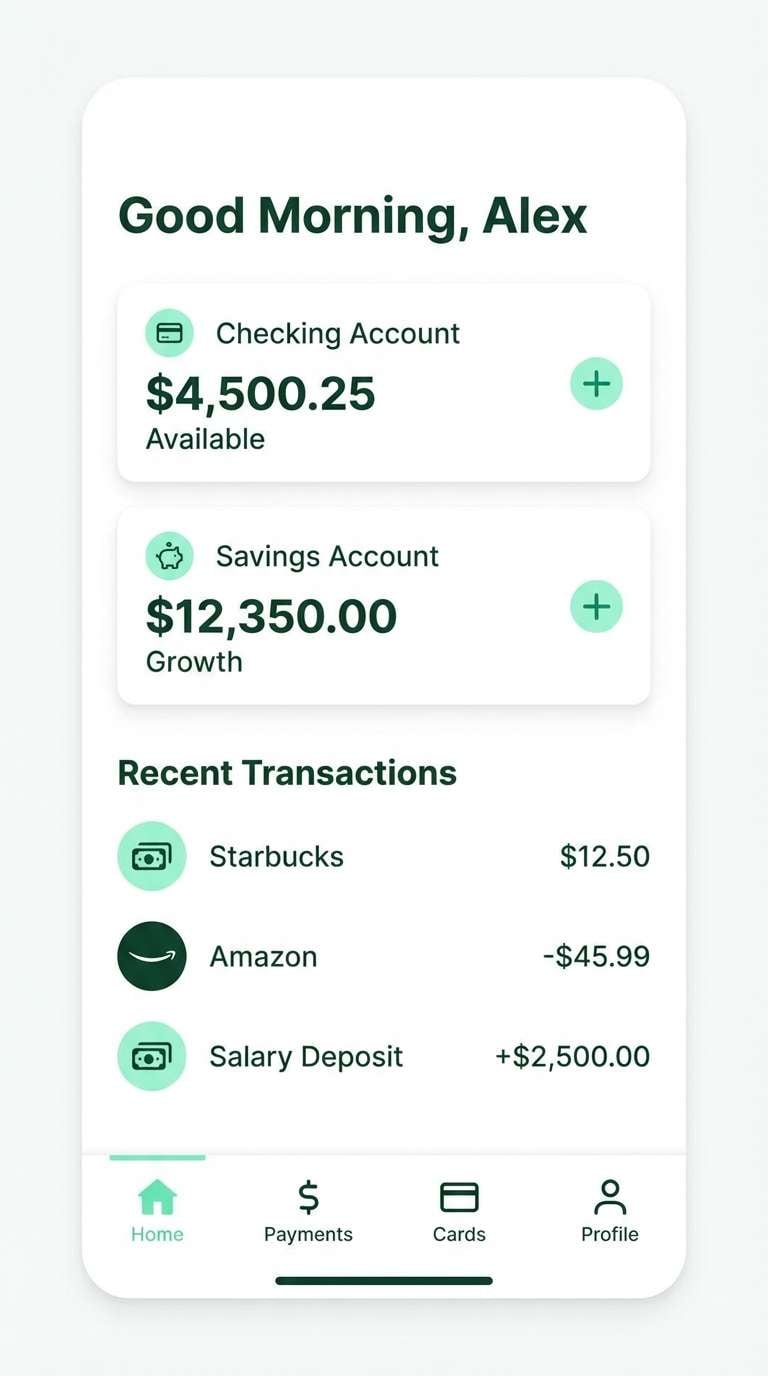 mint mobile banking ui