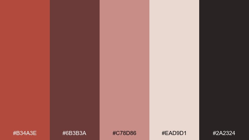 mocha berry jasper color palette with hex codes
